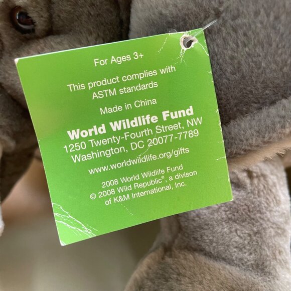 WWF Plush Elephant Soft Toy With Tag 12" Gray & White Conservation Gift Eco-Frie - Picture 11 of 14